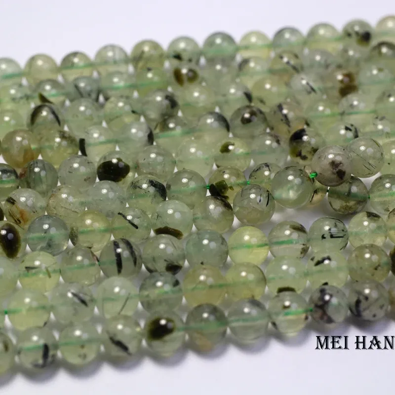 Beads Meihan natural prehnite 6mm & 8 mm smooth round loose beads for jewelry making design & gift wholesal
