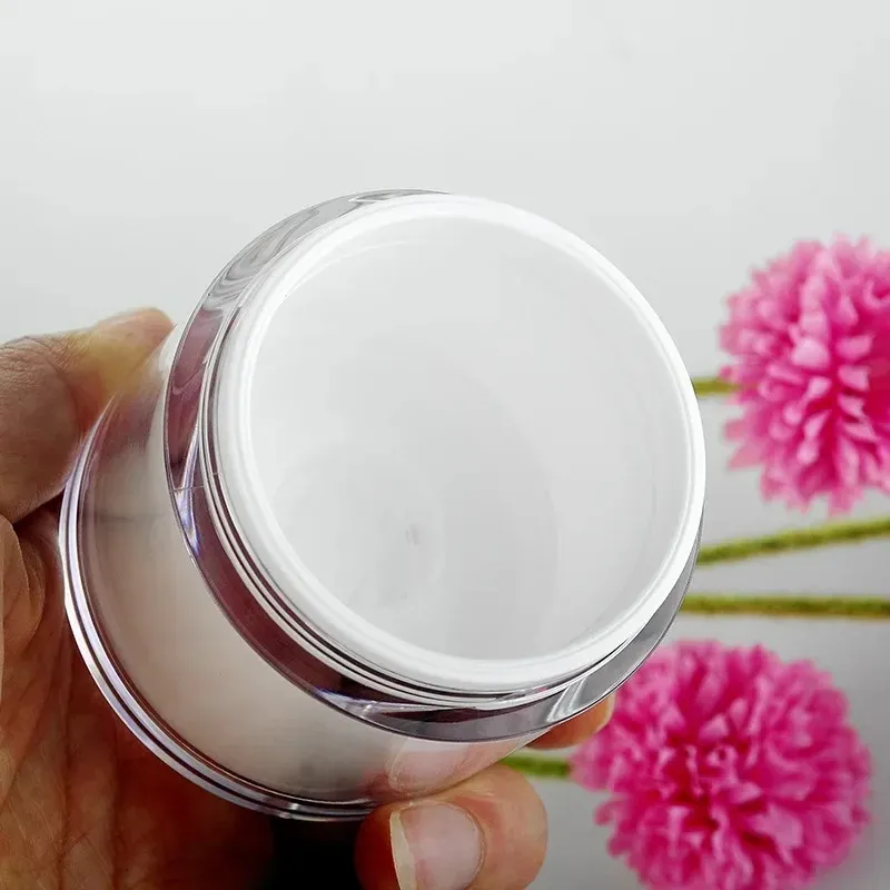 2024 15/30/50G Airless Pump Jar Lege Acryl Crème Fles bijvulbare cosmetische eenvoudig te gebruiken container draagbare reismake -upgereedschap voor acryl crème fles