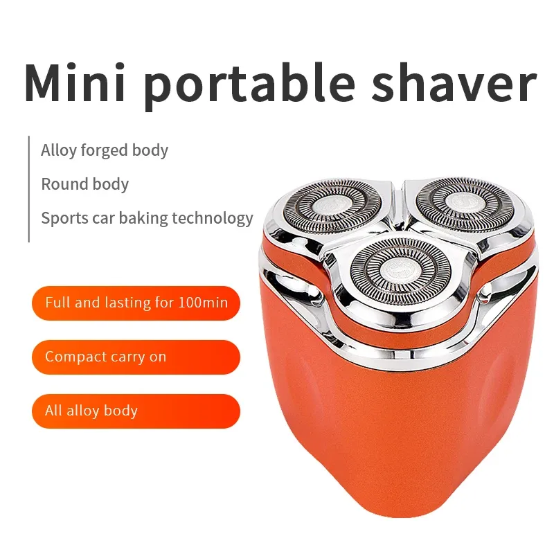 SHAVERS 3 Blad Portable Mini Men's Electric Shaver Waterproof Electric Razor For Men Bald Head Shaving Machine Rechargable Fast Charge