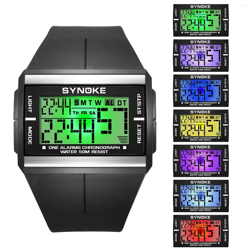 Zegarek na rękę Digital Sports Watch LED Ekran LED Elektronika zegarki wojskowe dla mężczyzn Wodoodporne alarm Stopwatch Army