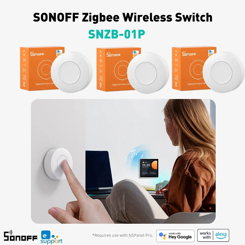 Contrôle Sonoff SNZB01P Zigbee Wireless Switch Must Custom Button Action Smène Smart via Ewelink App Twoway Control via Alexa Google Home