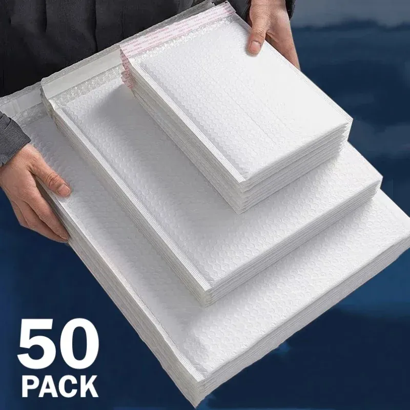 Bags Wholesale 1050pcs Bubble Envelopes White Foam Shipping Bags Poly Bubble Mailers Pad Self Seal Packing Bags 11cm 15cm 23cm