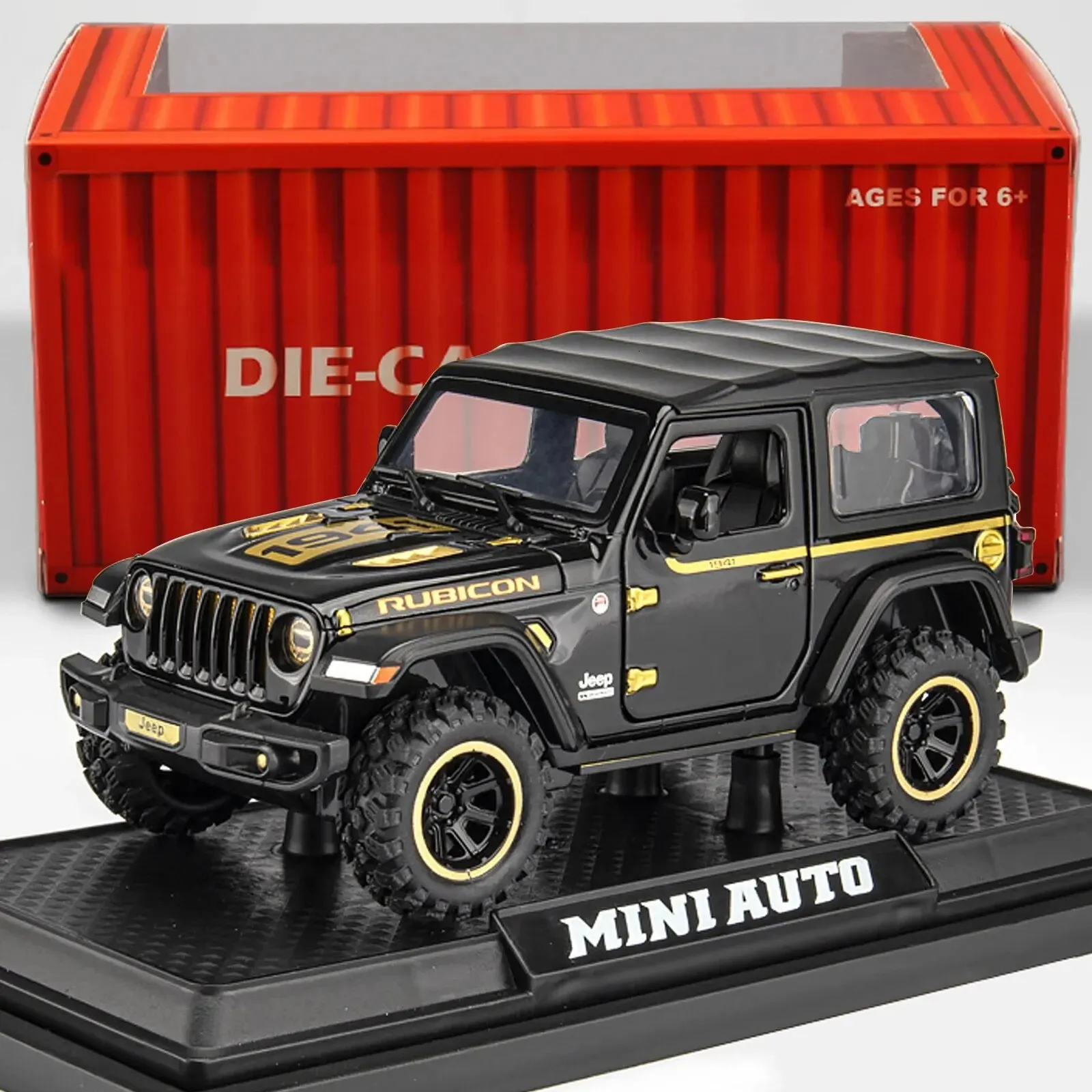 Offroad 7 Door voor diecast speelgoedauto model 132 schaal metaallegering voertuig voor kinderen jongens meisjes volwassenen deuren open licht 240409