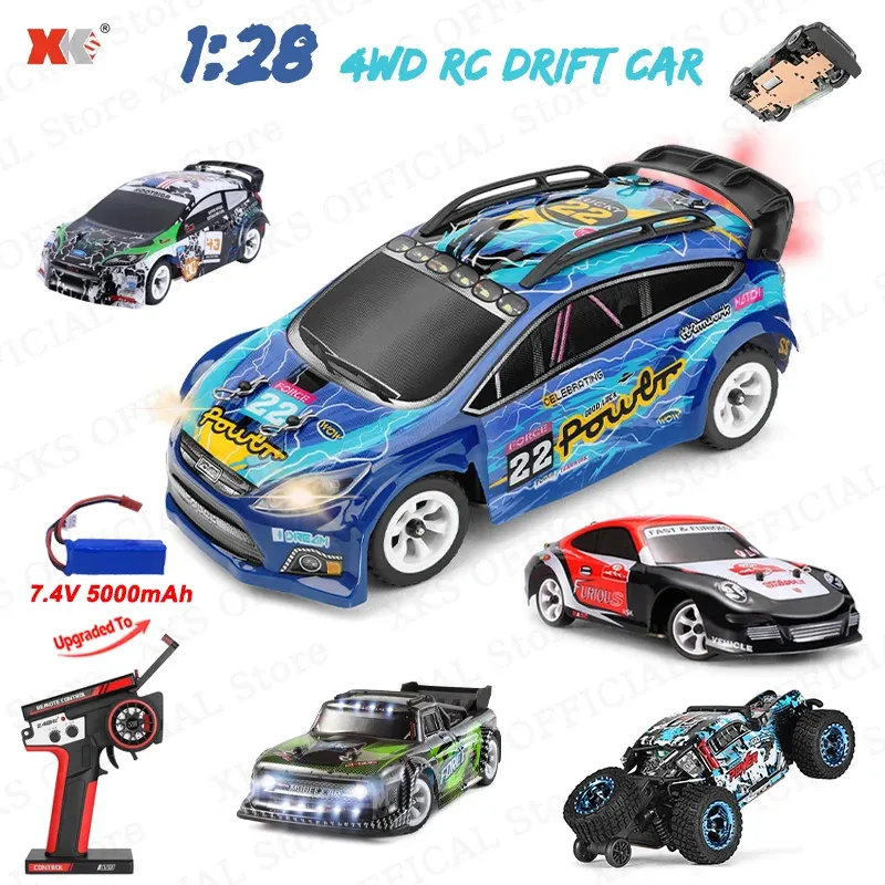 Car Wltoys XKS 284161 284010 284131 K969 K989 1/28 RC Car 2.4G 4x4 Remote Contrôle Off Road 30 km / H LED RC Drift Toy Car Gfit pour garçon