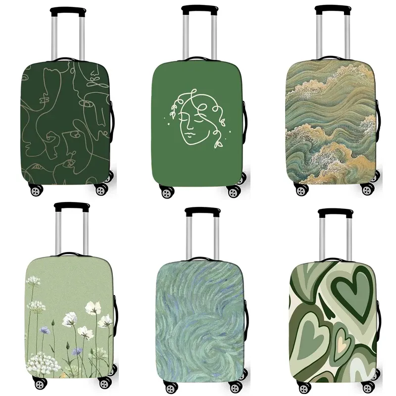 Accessoires Green Travel Suitcase Beschermende Cover Bagage Case Travel Accessoires Elastische Bagage Dust Dekking Breng van 18'32 '' '