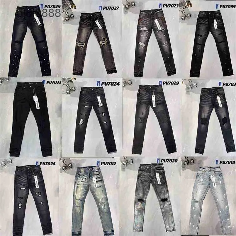 Calça jeans masculino jeans roxo jeans jeans homens calças de alta qualidade design retro retro streetwear casual salto jogador calça l6