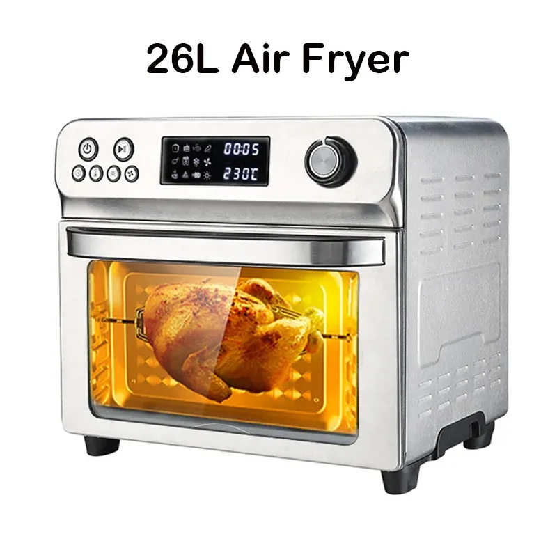 Fryers 26L Air Fryer Convection Toaster Oven Combo, Rotisserie Oven, Electric Cooker, Proofer, Dehydrator, Broiler, Roaster, Warmer