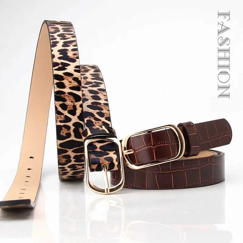 Ceintures de chaîne de taille 2020 ceinture imprimée léopard de serpent vintage pour femmes ceinture en cuir de la taille noire pour la dame ceintures de ceinture y240422