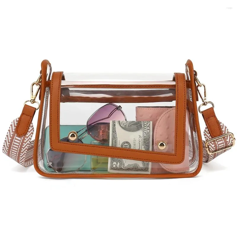 Totes Clear Satchel Bag Stadium Zatwierdzone dla kobiet małe Crossbody Fashion Cute See Through Clutch Mini ramię