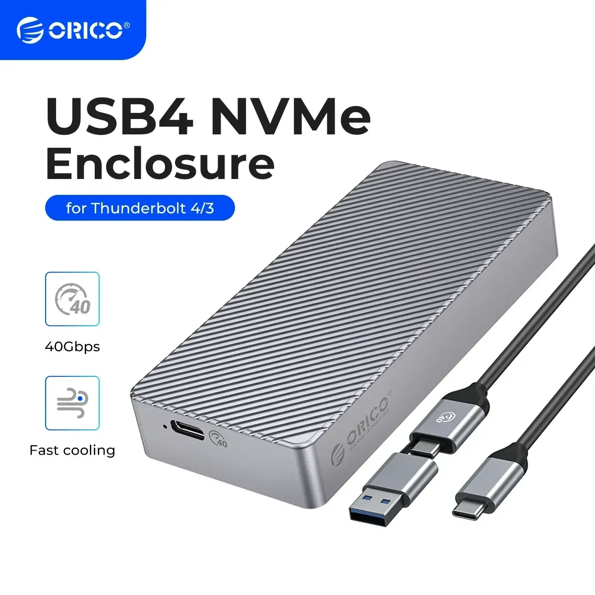 エンクロージャーOrico 40Gbps M.2 NVME SSDエンクロージャーUSB4 PCIE3.0x4 USB Cアルミニウム外部アダプターThunderbolt 3 4 Tool Freeと互換性