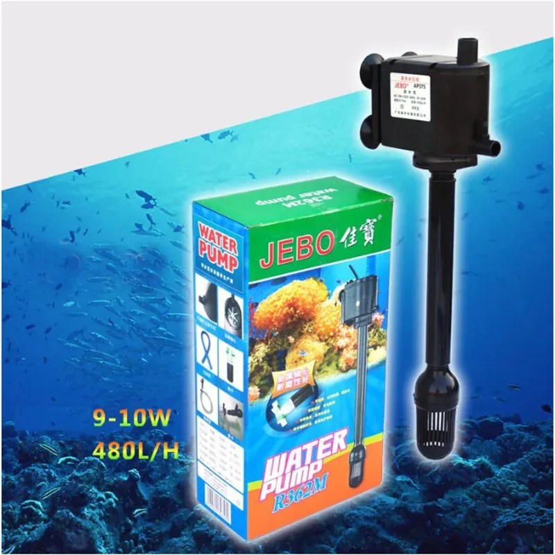 Uppvärmning Jebo R362M Aquarium Fish Tank Filtering System Submerible Water Filter 480L/H 10W