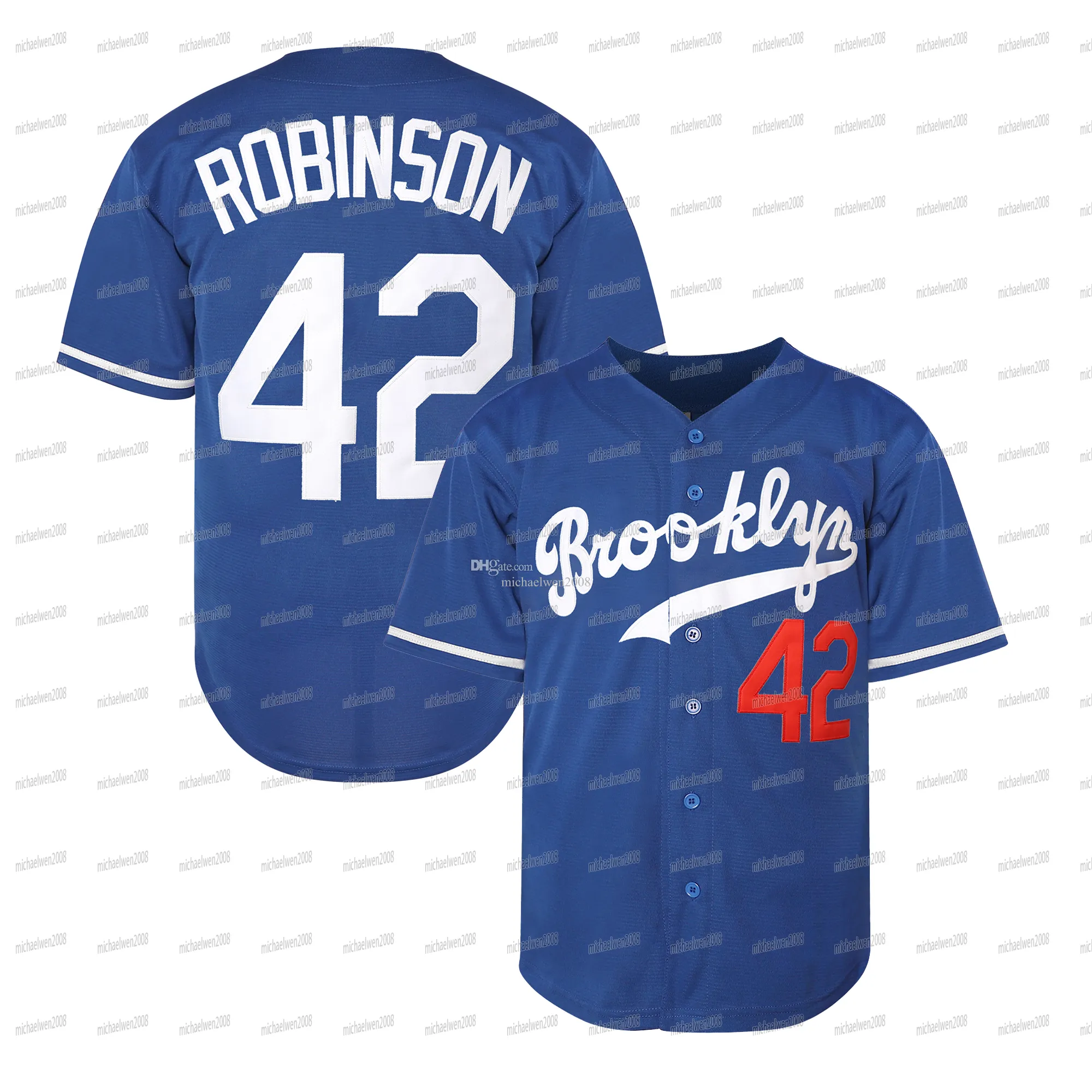 Brooklyn Dodgers 42 Jackie Robinson Baseball Jersey  From