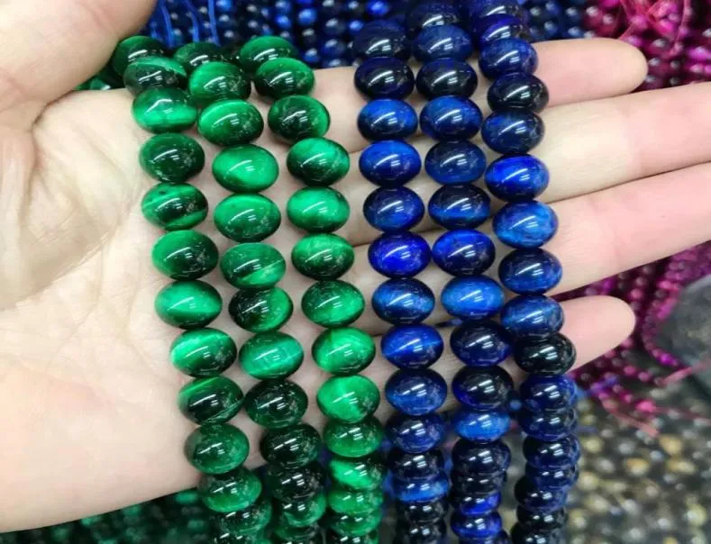 Une qualité de pierre naturelle de qualité Green rouge bleu noir Tiger Eye Round Perles pour les bijoux Faire la taille 6 8 mm DIY MADE BBYEBV BDES7808985