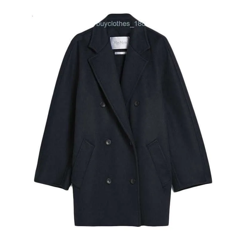 Brand Coat Women Płaszcz Płaszcz Płaszcz Maxmara Women Nowa ręka podwójna kaszmirowa płaszcz z podwójnym piersi