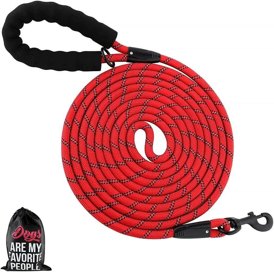 Save Big on Bulk Long Rope Dog Leash 20 Ft Dog Leash Long Training Lead  With Padded Handle, Heavy Duty Nylon Rope For Small, Medium, Large Dogs,  Green