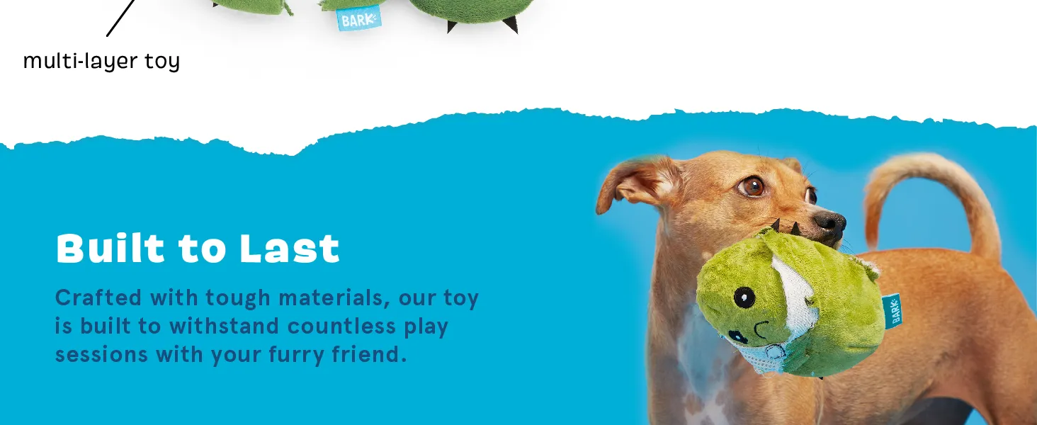 Plush Dog Barkbox Dumpling Toy Bark Box BarkBox 2-in-1 Destroyer