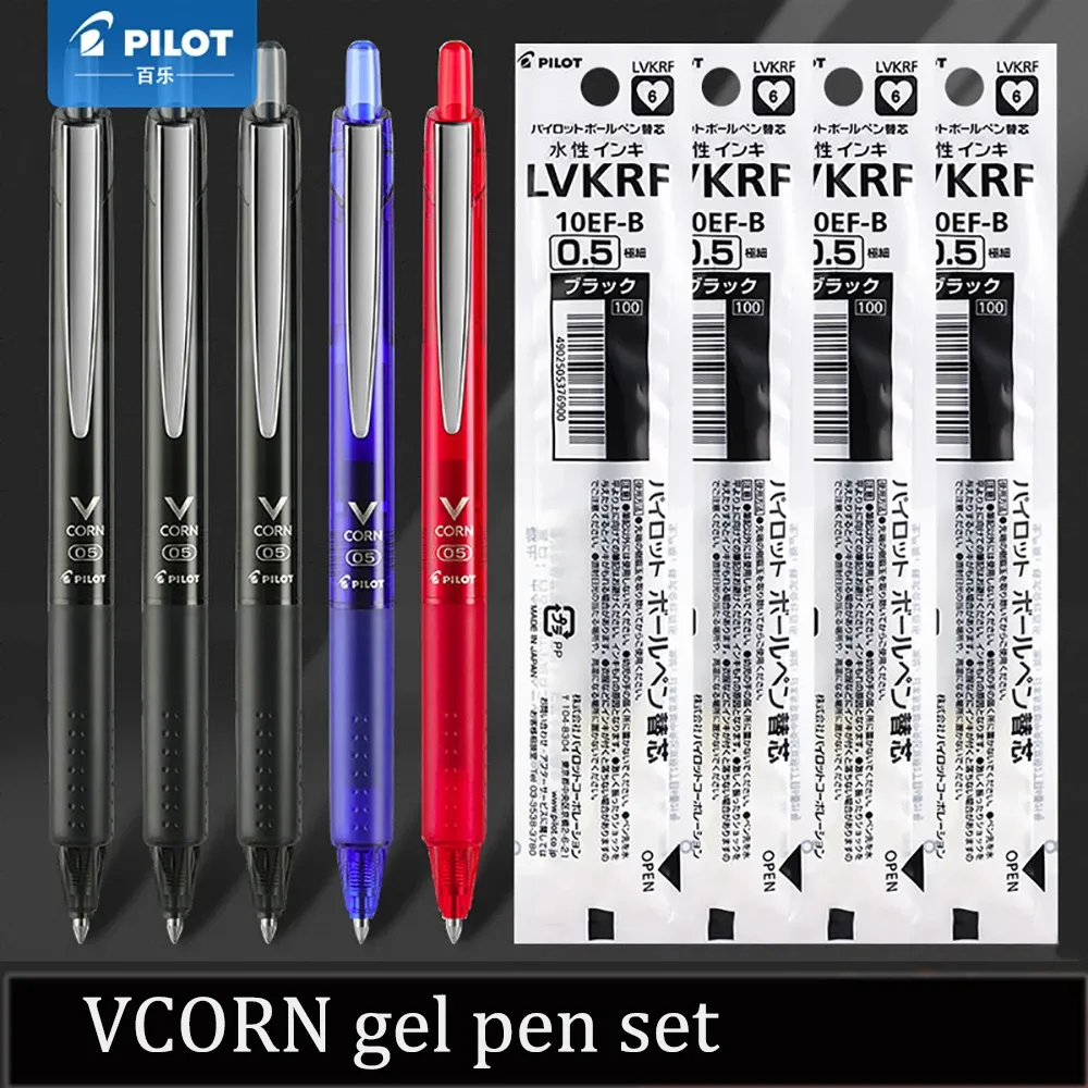 Pens piloot VCorn Gel Pen Set LVKN15EF QuickDrying Ink 0,5 mm / 0,7 mm Ballpoint Penkantoor Accessoires Kawaii Statorery Caneta