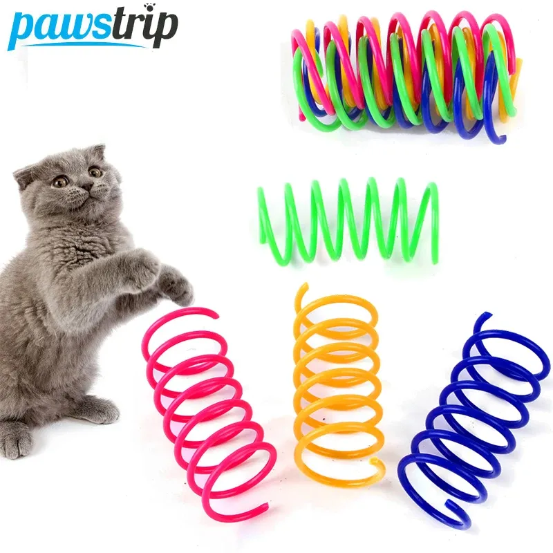 Spielzeug 8/12/16/20pcs Interactive Cat Toy Cat Cat Federspielzeug für Katzenkätzchen Katze Funny Spielzeug Bunte Spirale Spiralfedern Haustierzubehör Set Set