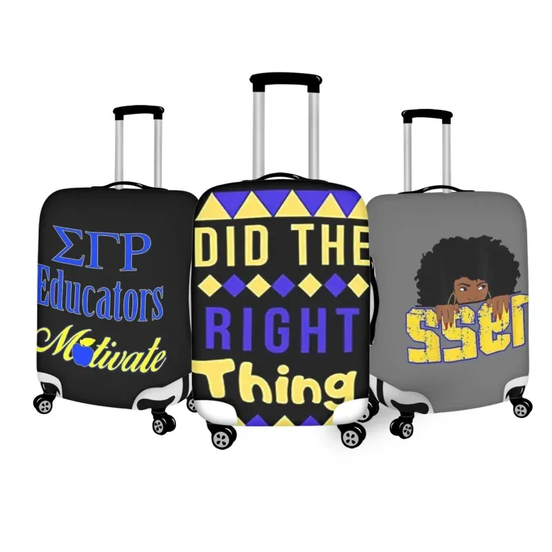 Accessories New Fashion Sigma Gamma Rho Pattern Luggage Cover Apply for 1832 Inch Suitcase Protector Covers Trolley Case Travel Accessory