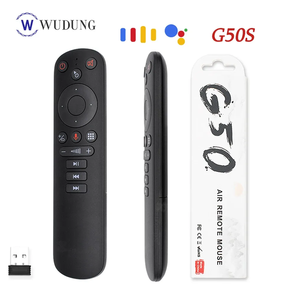 Controllo Nuovo Gyroscopio Wireless Fly Air Mouse Gyroscopio 2,4G Smart Voice Remote Control G50 per X96Q X96 Max Plus Android TV Box vs G20S G30