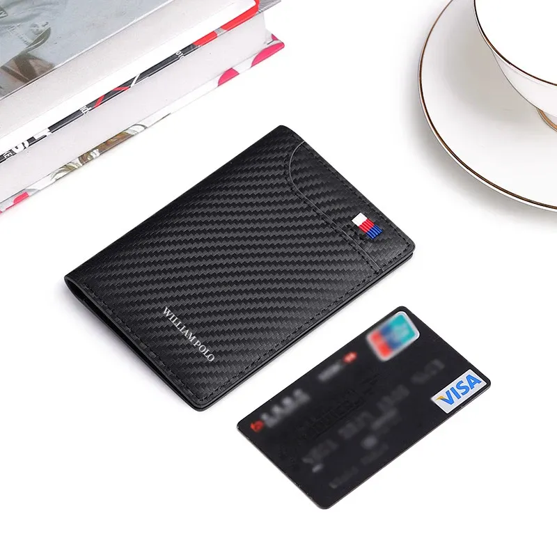 Holders Card holder men's antitheft brush compact leather ultrathin men mini coin purse ID card holder credit card holder WILLIAMPOLO