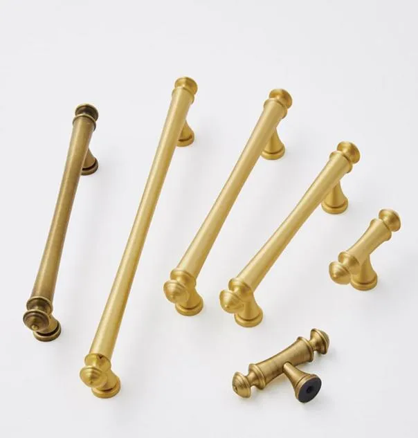 Brass Gold Furniture Wardrobe Cabinet Handle Drawer Knobs Cupboard T Bar Door Hardware6167696