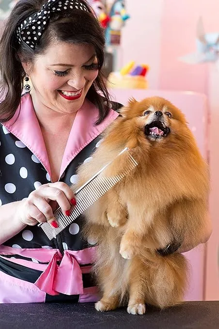 Dog Combs For Grooming, Comb With Rounded Teeth, Stainless Steel Cat Comb For Removing And Knots For Dogs And Cats, 19.0cm - Pet Supplies - Bahrain