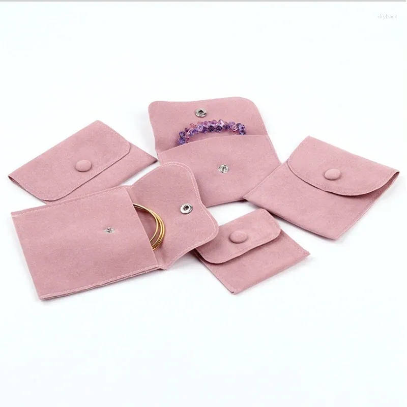 Jewelry Pouches High Quality Thicken Travel Storage Bag Snap Button Flannel Ring Earring Necklace Small