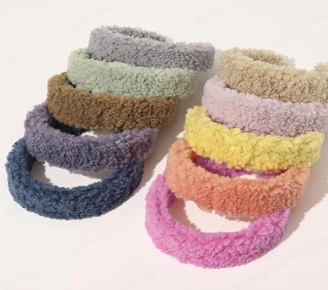 Donne Lambswool Headband Candy Color Color Autumn Inverno Capo Lady Head Hoop Accessori per capelli Accessori per capelli Gioielli GFITS6474090
