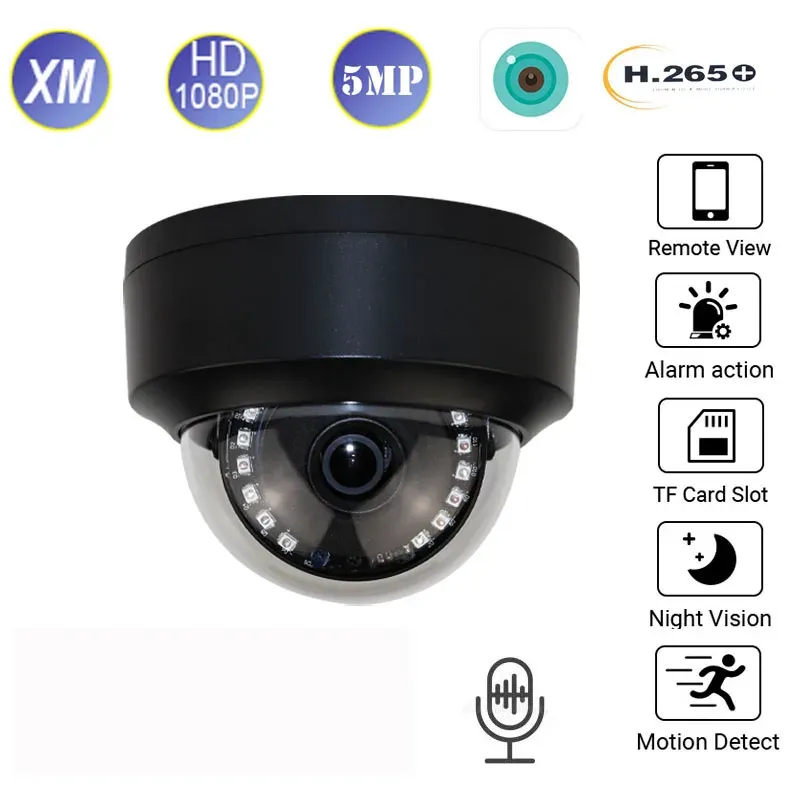 Cameras iCsee Wireless Wifi IP Camera For Home XMeye 1080P 5MP SD Video Card Built in MIC IR Cut Motion Detection Alarm Monitor