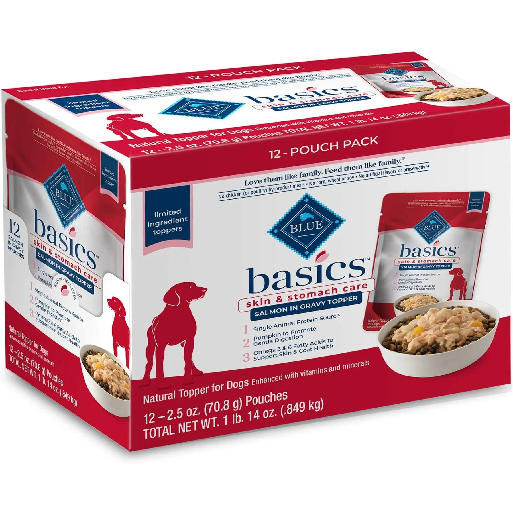 Image showcasing Salmon in Gravy Wet Dog Food Topper, Grain-Free for Sensitive Stomachs ...