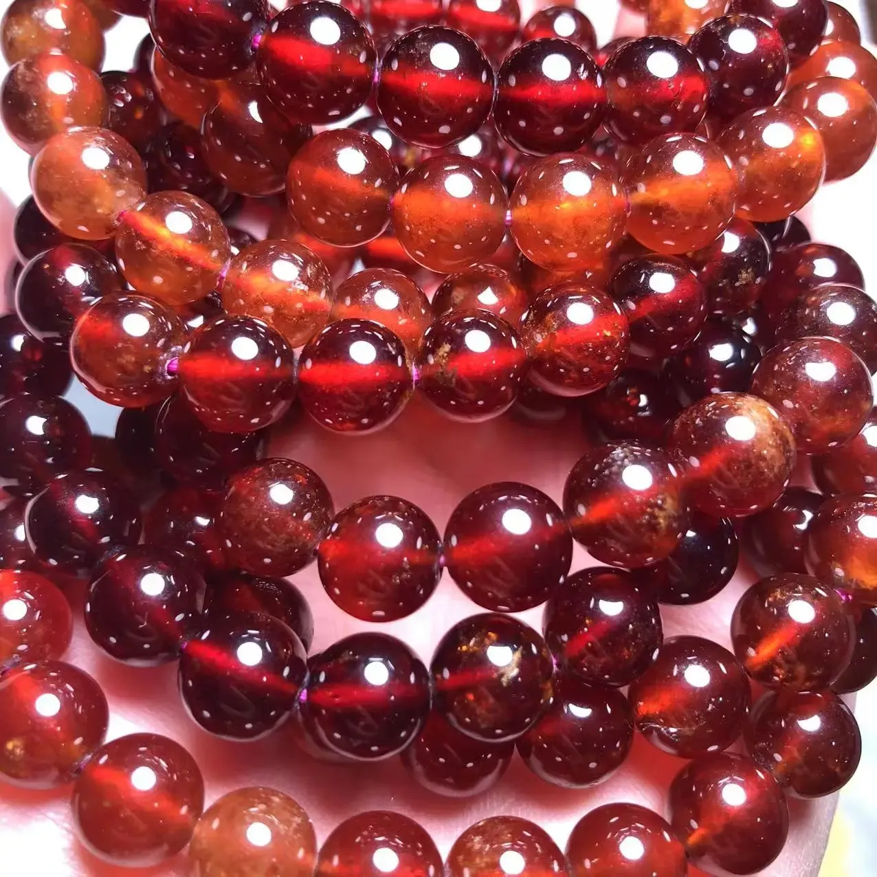 Pärlor meihan naturlig aa pyrope orange granat slät runda lösa pärlor för smycken gör design DIY