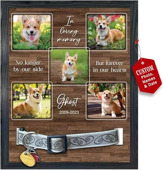 Pet Remembrance Frame: Cherished Dog Collar Picture Frame Memorial - A ...