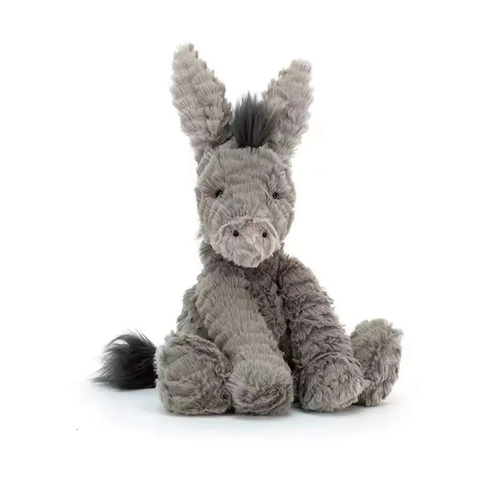 Toys Novelty Grey Soft Gray Seated Stuffed Donkey Plush Animal