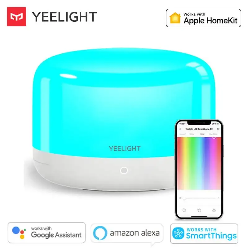 Kontroll Yeelight LED Smart Lamp D2 Color Ambiance Table Night Light WiFi App Control Dimble Work med HomeKit Google Home Alexa Mijia