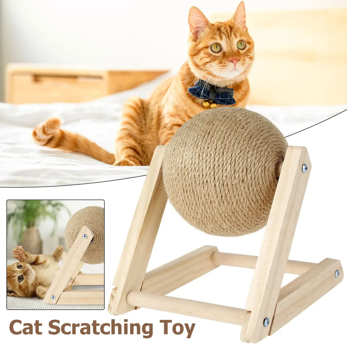 SCRACKERS CAT SCRACKING Ball Toy Balpe Sisal Ball Ball Ball Griding Paws Toys Kitten Scratch WearResiste Claw Shower