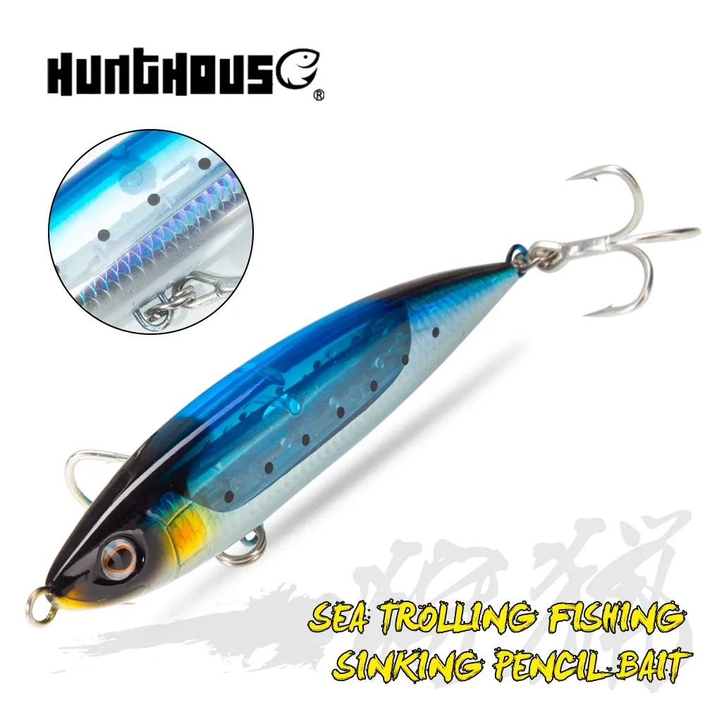TIDS HUNTHEESHE Sinking Fishing Fishing There WTD Stickbait Hard Bait 150mm 68g Trolling Sea for Gt Bass Bass Blade Saltwater Fish Tackle