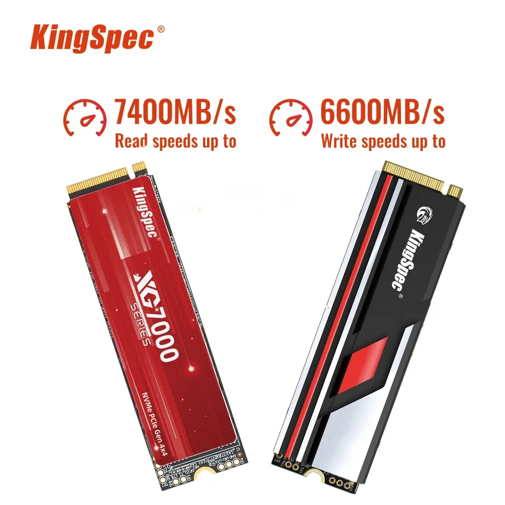 Drives Kingspec SSD NVME M2 PCIE GEN 4 7400 MB/S 2TB 1TB 512GB 2280 MARAÇÃO DE EQUIPE