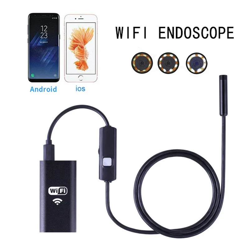 Cameras Endoscope Camera 8mm Wireless Endoscope 2.0 MP HD Borescope Rigid Snake Cable for iPhone Android Samsung Huawei Tablet PC