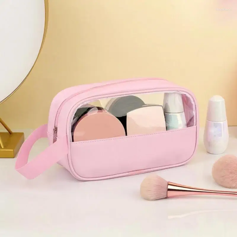 Sacs de rangement Sac de cosmétique imperméable Organisateur de voyage portable suspension Pouche de maquillage transparent pour femmes et filles