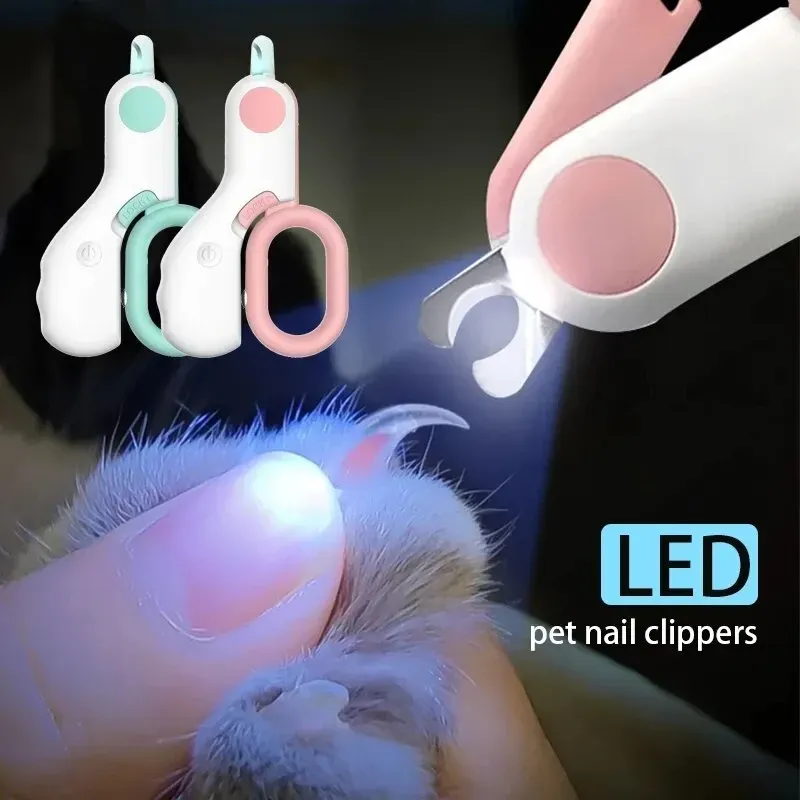 Clippers LED Light Cat Dog Nail Clipper Cutter Professional Pet Claw Trimmer With Safety Lock Puppy Kitten Animals Care Grooming Tool Kit