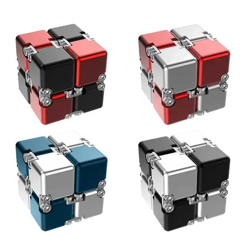 Dekompression Toy Metal Infinity Cube Stress Relief Diy Magic Cube Ny Dismonterade monterade blockfidget Toys för vuxna Kids Anti Angst T240422