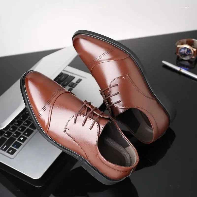 Dress Shoes Mens Luxury Wedding Leather Elegant Business For Men 2024 Zapatos Plateado Hombre Schoenen Mannen