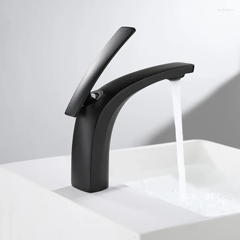 Bathroom Sink Faucets Grey/Black Wash Basin Faucet And Cold Copper Table Anti-splash Pressure