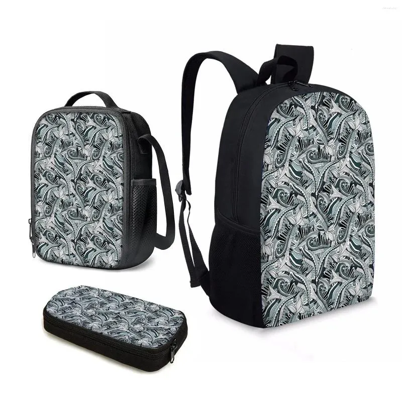 Bolsas escolares yikeluo 3pcs Paisley impressão floral adolescente mochila tende