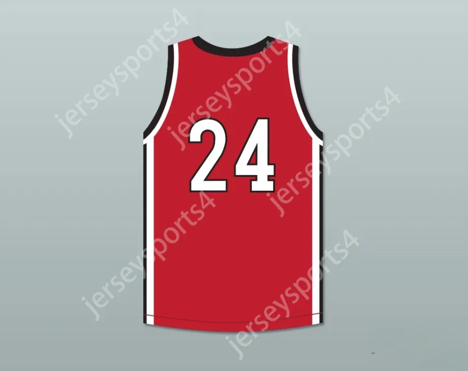 Niestandardowy numer nazwiska Męscy młodzież/dzieci Kawhi Leonard 24 Martin Luther King High School Wolves Red Basketball Jersey 3 Top Sched S-6xl