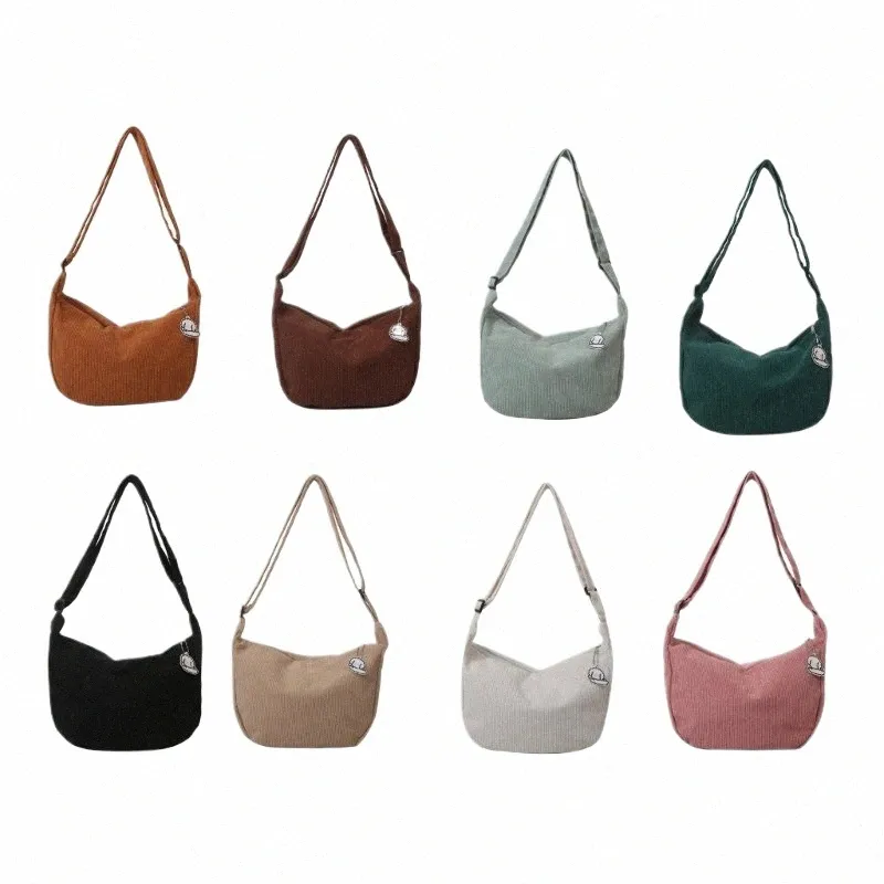 2023 Corduroy Dumpling Bag Versatile Shoulder Bags Large Capacity Crossbody Bag for Girl Teen Student Fi Trendy Bag B3GK#