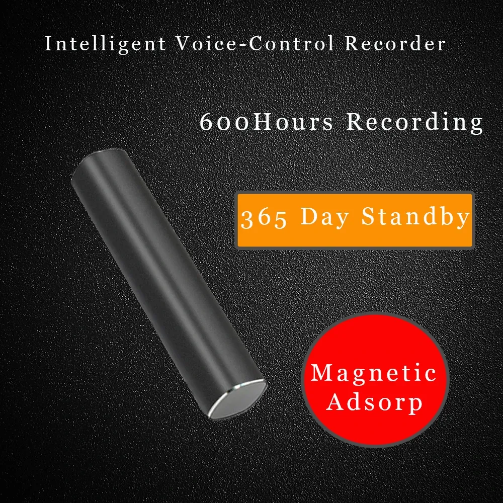 Recorder 600HRS Mini Audio Voice Recorder geactiveerd 8GB32GB Professionele magnetische digitale geluid Dictafoon Denoise Record mp3 -speler