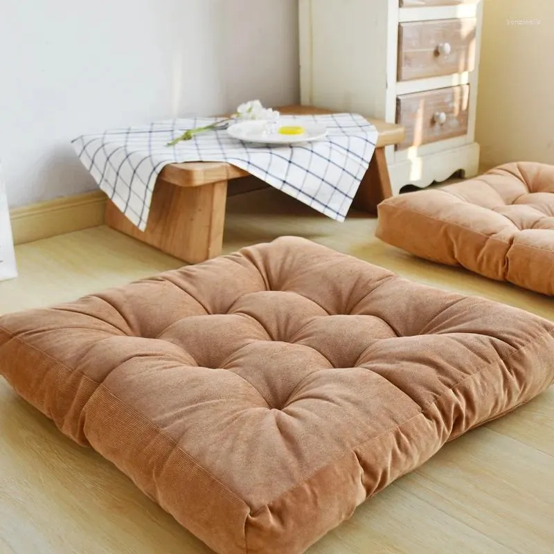 Kudde fast färg säte fluffig stolstol ryggstöd förtjockad plysch bäddsoffa säng varma sovmattor