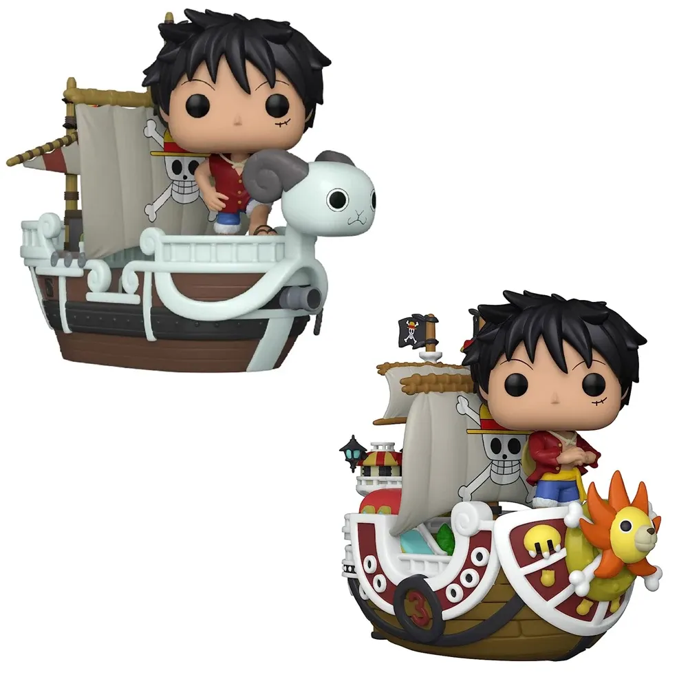 Dockor En bit som går tusen soliga Luffy med GOMER MERRY #111 NYCC Shared Exclusive Model Doll Toy